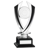SILVER/BLACK 'DIAMOND' HOLDER ON BASE (2in CENTRE) - 7.75in
